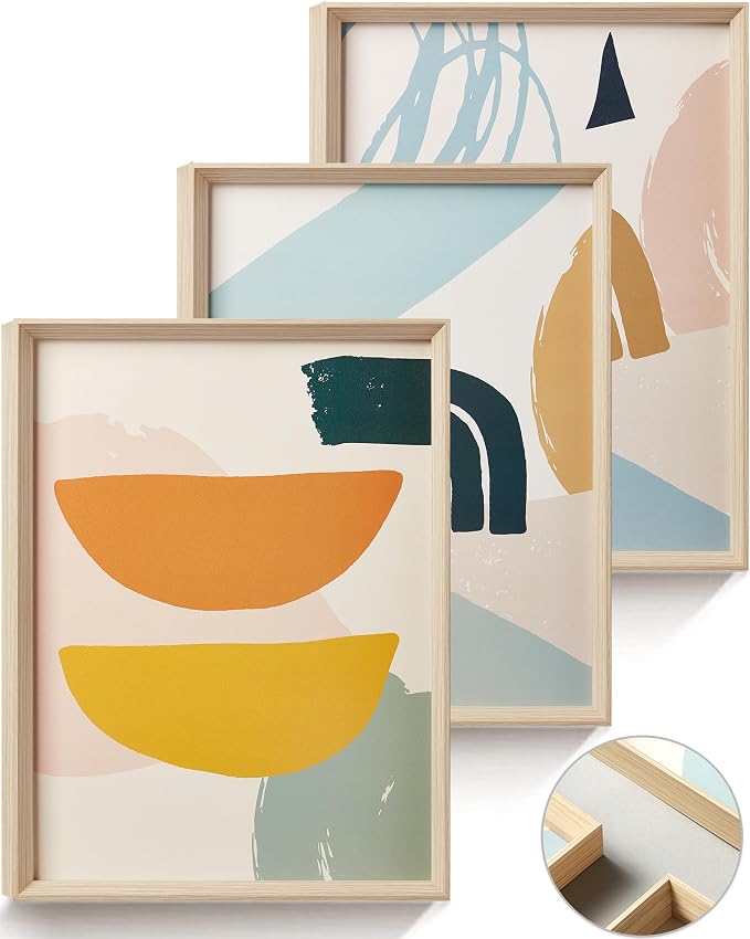 Framed Boho Wall Art for Bedroom, Abstract Canvas Wall Decor, 12x16IN - Image 8