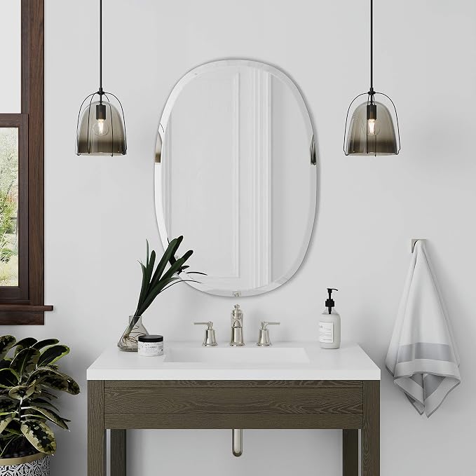 Better Bevel 24" x 36" Frameless Oblong Oval Mirror | 1" Beveled Edge | - Image 2