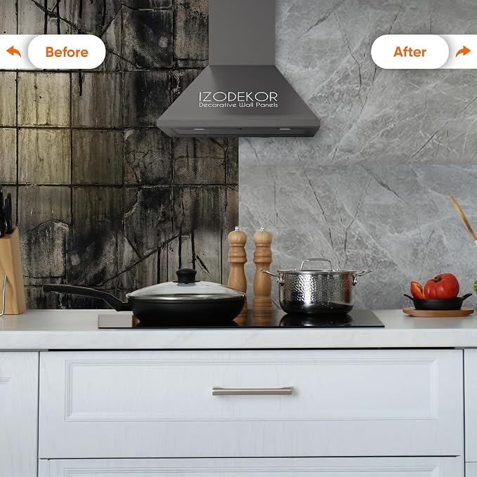 IZODEKOR 4 Pcs 24"x48" PVC Marble Wall Panels - Image 5