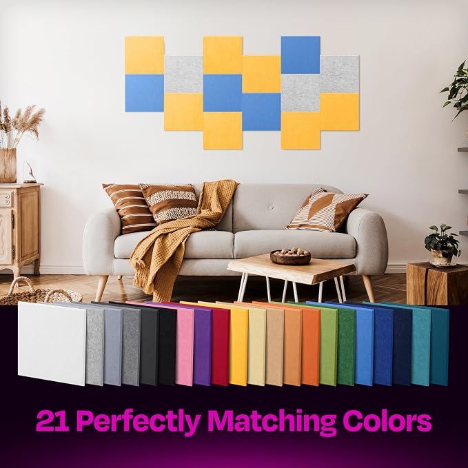 Acoustic Panels 12-Pack Soundproof Wall Panels 12"X12"X0.4" Sound Panels High - Image 5