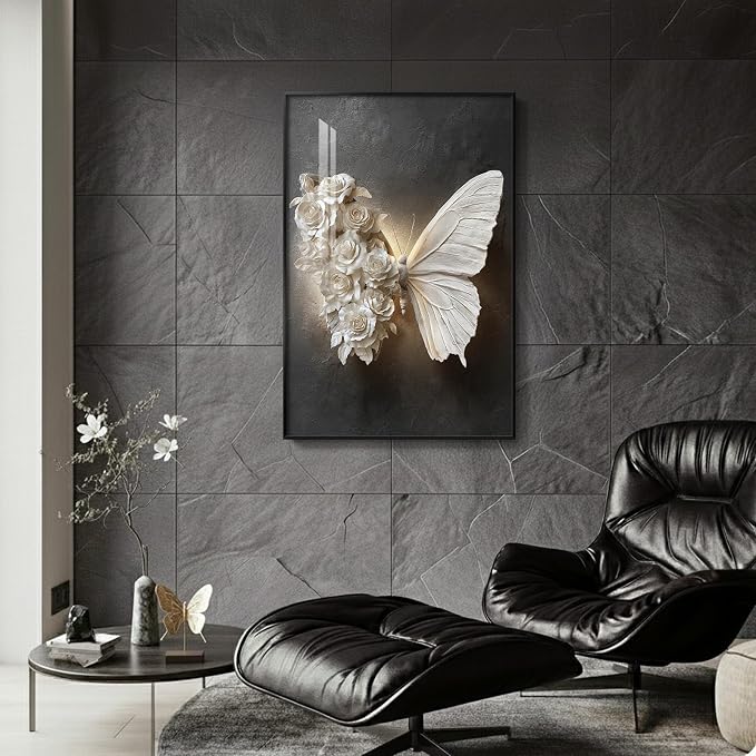 Large Framed Modern Black and White Wall Art, Contemporary Black Prints - Image 5