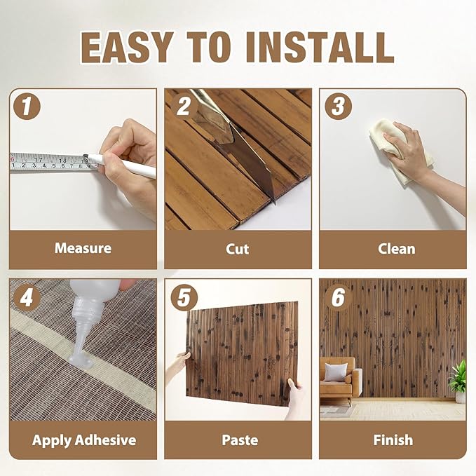 Natural Bamboo Wall Panel for Interior Wall Decor, Pole Wrap Wainscoting - Image 4
