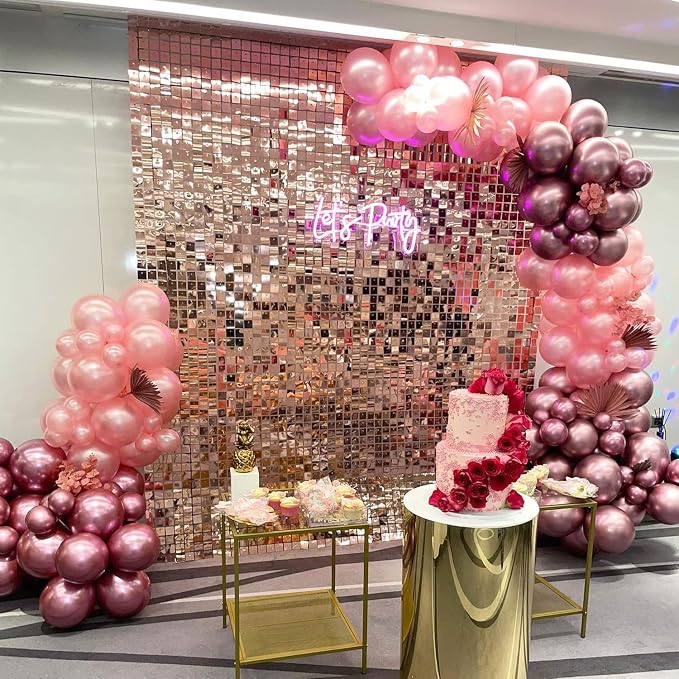 COKAOBE Rose Gold Shimmer Wall Backdrop, Photo Backdrops - Image 6