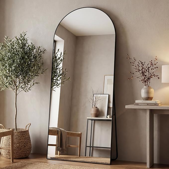 Antok 71" x32” Arched Full Length Floor Mirror, Free Standing/Wall Mount/Leaning - Image 2