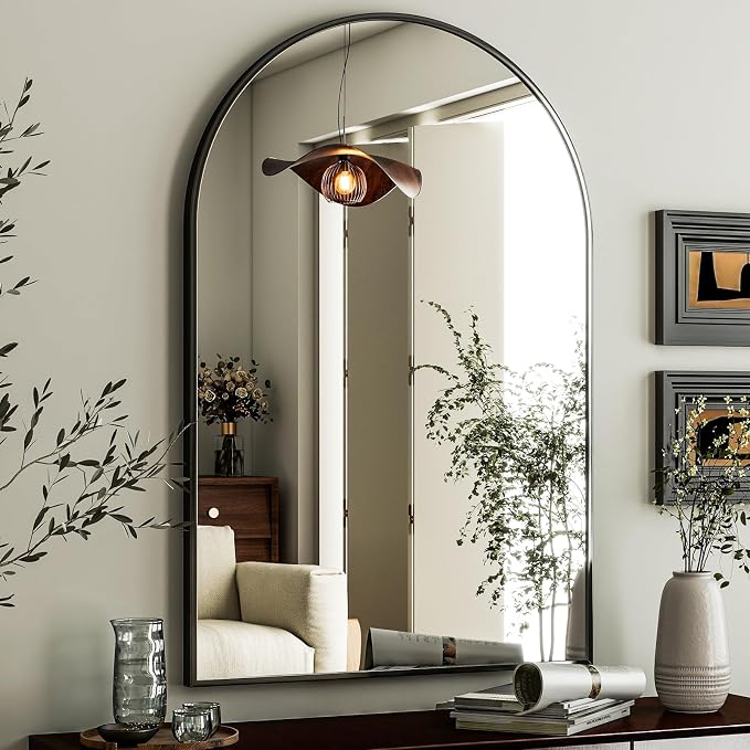 HARRITPURE Arched Wall Mirror – 26"x38" Arch Bathroom Mirror Metal Frame Vanity - Image 8