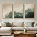 Large Framed Green and Beige Abstract Wall Art by Cuspin