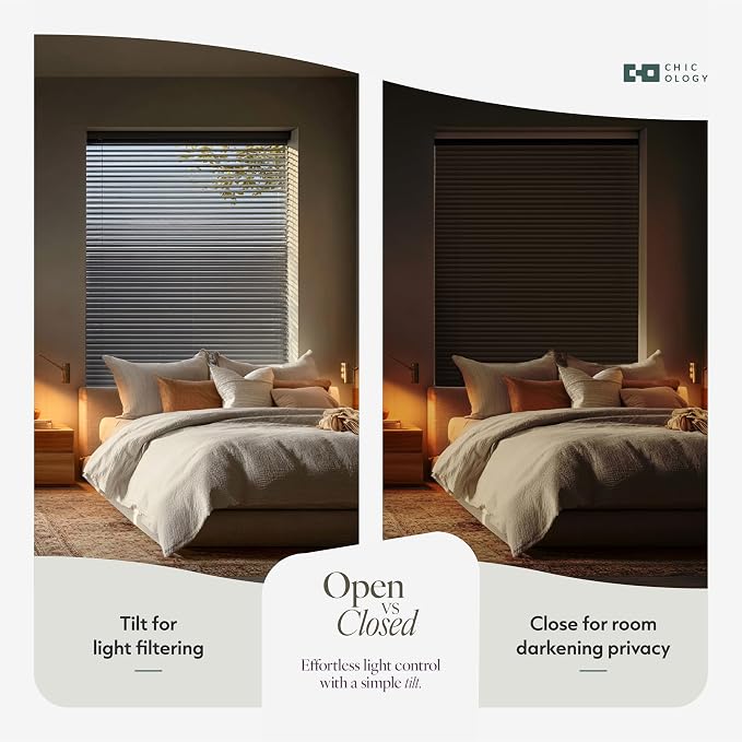 CHICOLOGY Cordless Mini Blinds for Indoor Windows, 81.25" W x 72" H, Light - Image 6
