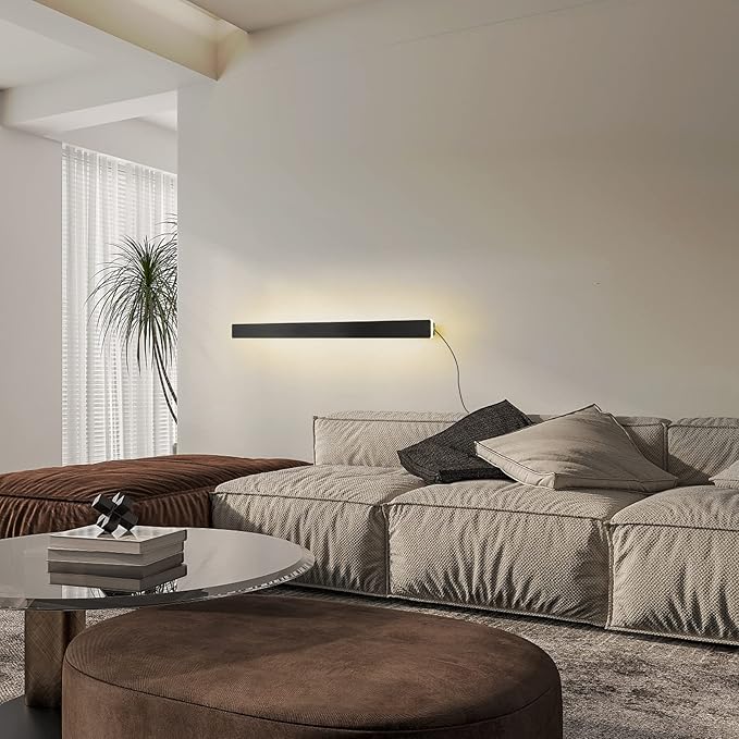 KELUOLY Modern Plug in Long Wall Sconce, 20W Warm White 3000K Acrylic Indoor - Image 2