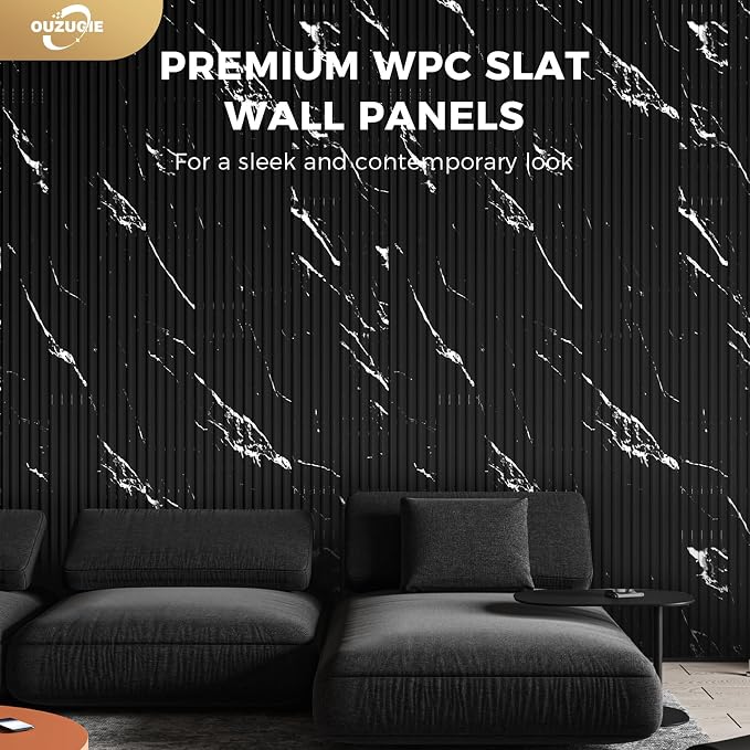 OUZUGIE WPC Acoustic Slat Wall Paneling, Living Room, TV Background, Study Room - Image 2