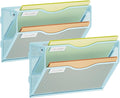 Marbrasse Wall File Holder 2-Tier Hanging Wall File Organizer, Mesh Mail Holder by Marbrasse