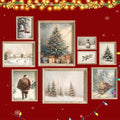 Vodefoad 9Pcs Christmas Print Set Winter Holiday Gallery Wall Prints Santa by VodefoadVintageWallArt