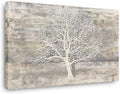 Yihui Arts Abstract Tree Canvas Wall Art: Large White Shadow Tree Picture by YihuiArts