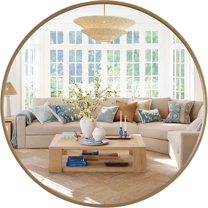 WallBeyond Round Wood Mirror - Image 8