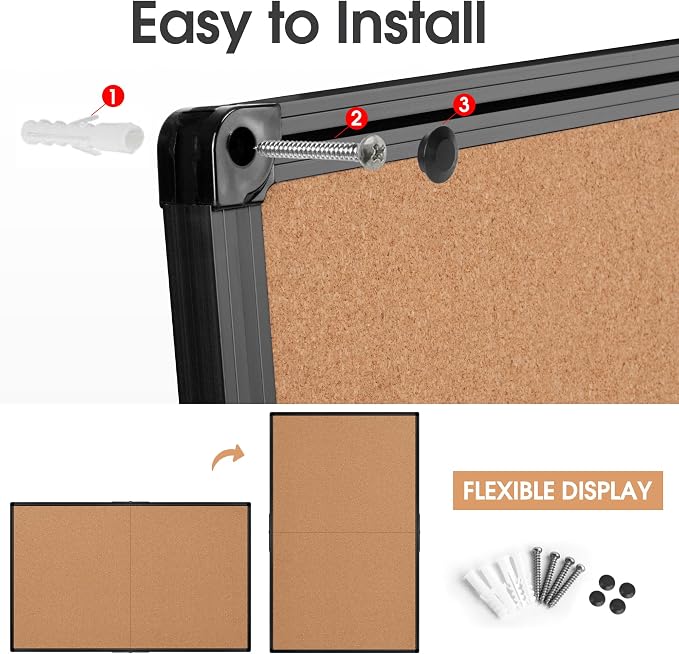 Extra Large Cork Bulletin Board 72" X 48", Foldable Notice Pin Board - Image 7