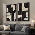 Large Framed Abstract Set of 2 Wall Art by MXART