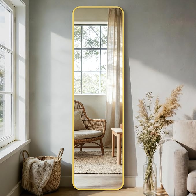 Delma Full Length Mirror, Wall Mounted, Freestanding or Leaning, Rounded - Image 9