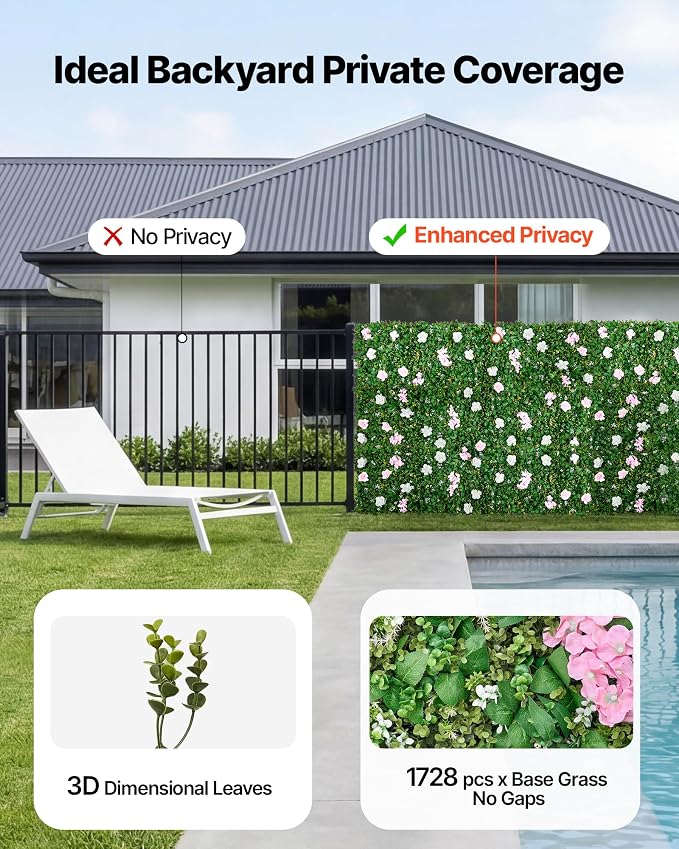 VEVOR Artificial Luxury‌ Flower Wall Backdrop, Each Panel 2 x 8 ft, Gorgeous 3D - Image 3