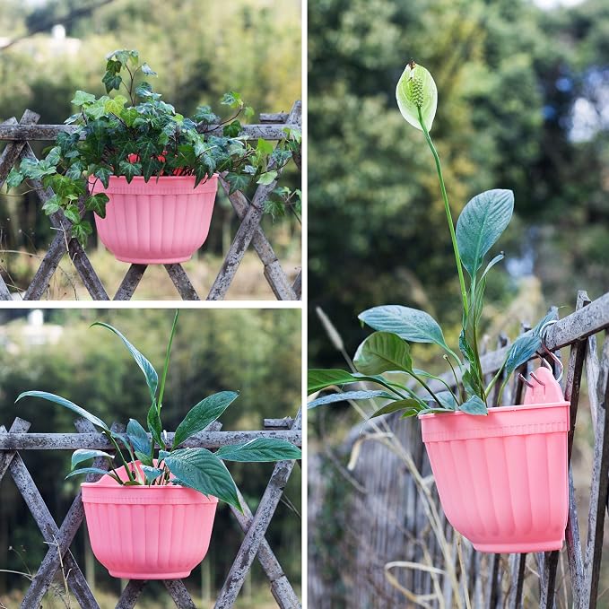 6 Pcs Colorful Resin Wall Hanging Planter Pot Vertical Garden Living Wall Mount - Image 5