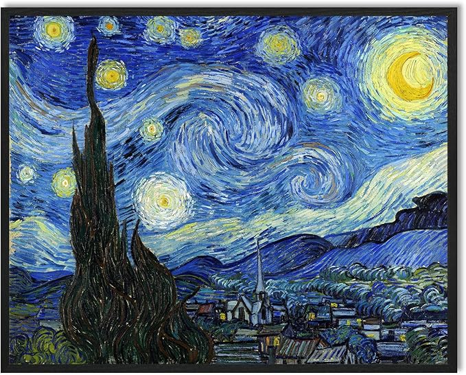 Van Gogh Canvas Wall Art: Starry Night Posters Large Modern Artwork Famous by 1KINGO