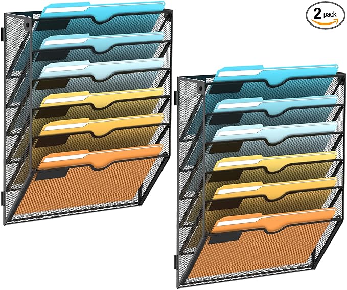 SUPEASY 6 Tier Wall File Organizer, Hanging Wall Mounted Mail Organizer by SUPEASY
