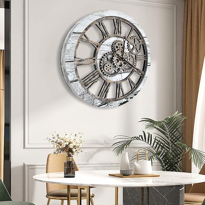 The B-Style Large Wall Clock 24 inch Moving Gear Wall Clock Oversized Vintage - Image 6
