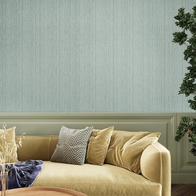 CRE8TIVE Mint Green Grasscloth Wallpaper Removable Textured Wallpaper Stick and - Image 6