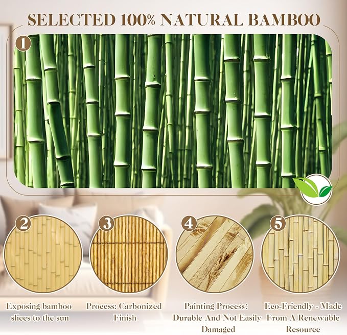 Juexica 1 Pcs Natural Bamboo Wall Panel - Image 3