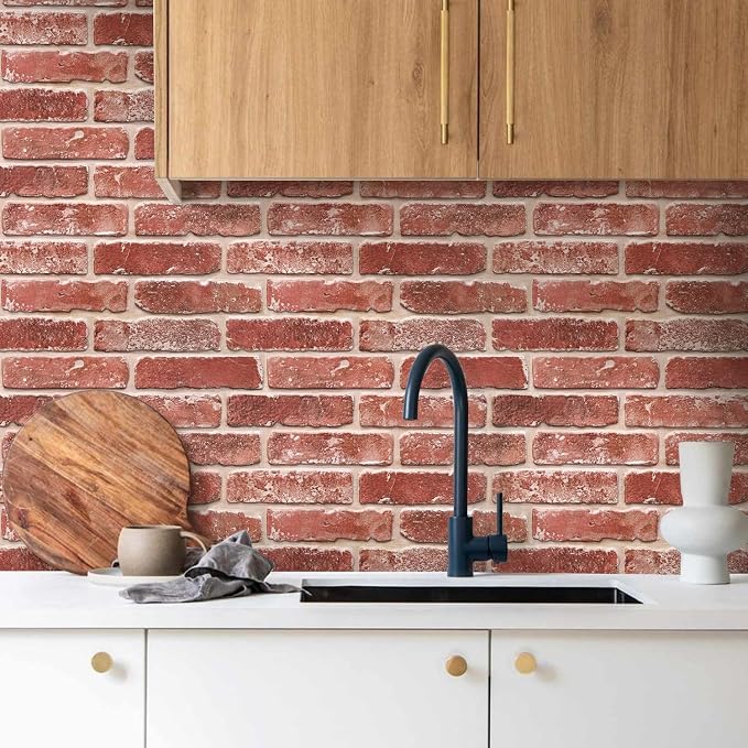 Commomy 3D Peel and Stick Brick, Ultralight Thin PVC Faux Brick Wall Panels - Image 7