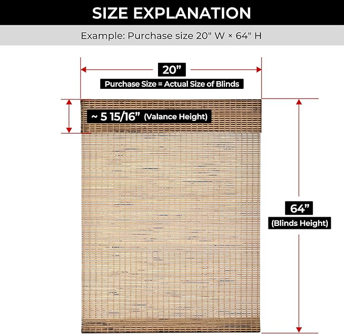 UNISHADES Cordless Bamboo Roman Shades - Image 6