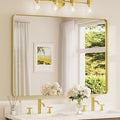 TETOTE 48 x 36 Inch Gold Bathroom Mirror, Champagne Gold Brushed Metal Framed by TETOTE