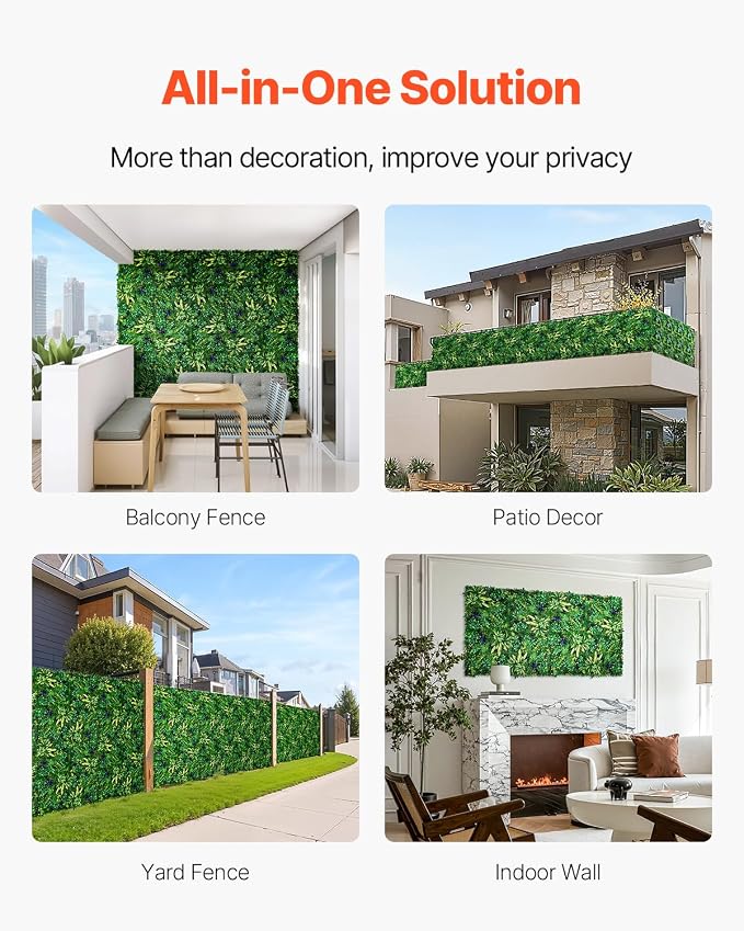 VEVOR Artificial Grass Wall Panels, 3D Combination Greenery Boxwood Panel - Image 5