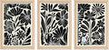 YWJKWLGS Abstract Floral Wall Art Set of 3, 16x24 Inch Black Boho Flower Prints by Unknown