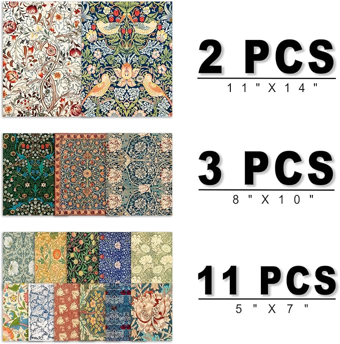 ANERZA 16 PCS William Morris Wall Art Decor, Floral Wall Prints - Image 2