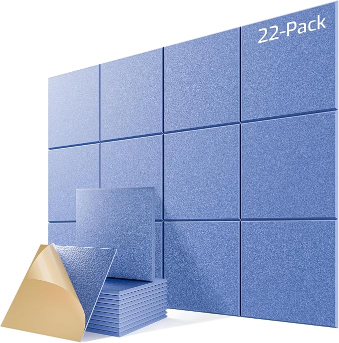 22 Pack Self-Adhesive Acoustic Panels, Soundproof Wall Panels by Lebenforce