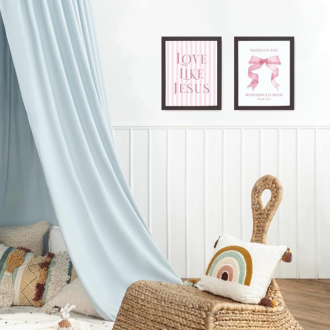 LARTSFRO Coquette Pink Bow Jesus Wall Art Decor Posters, Inspirational Bible - Image 4