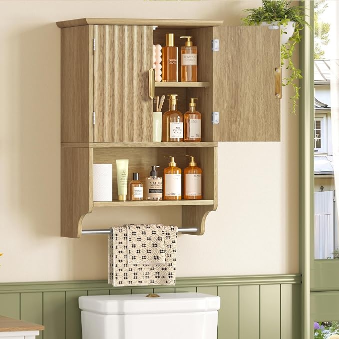 TEENFON Fluted Bathroom Wall Cabinet - Image 6