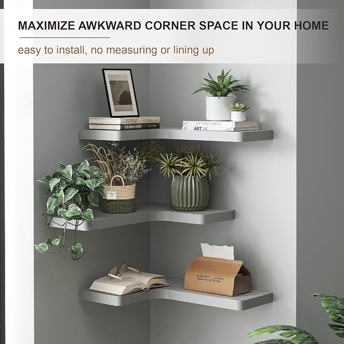 fuqing Corner Floating Shelves, Wall Shelf Set of 3, Shelves - Image 5