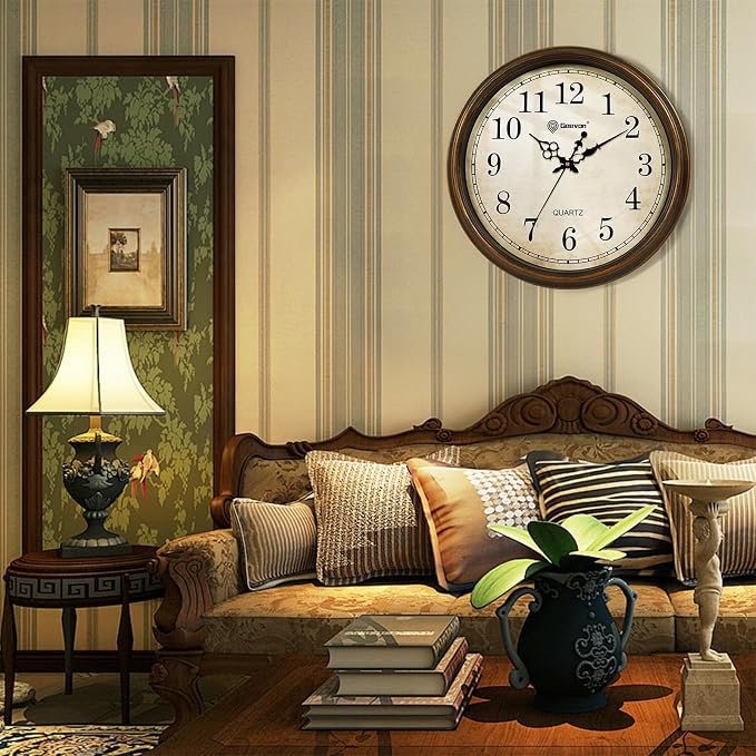 Geevon Retro Silent 18 Inch Wall Clock Non Ticking, Vintage Clock Quartz - Image 7