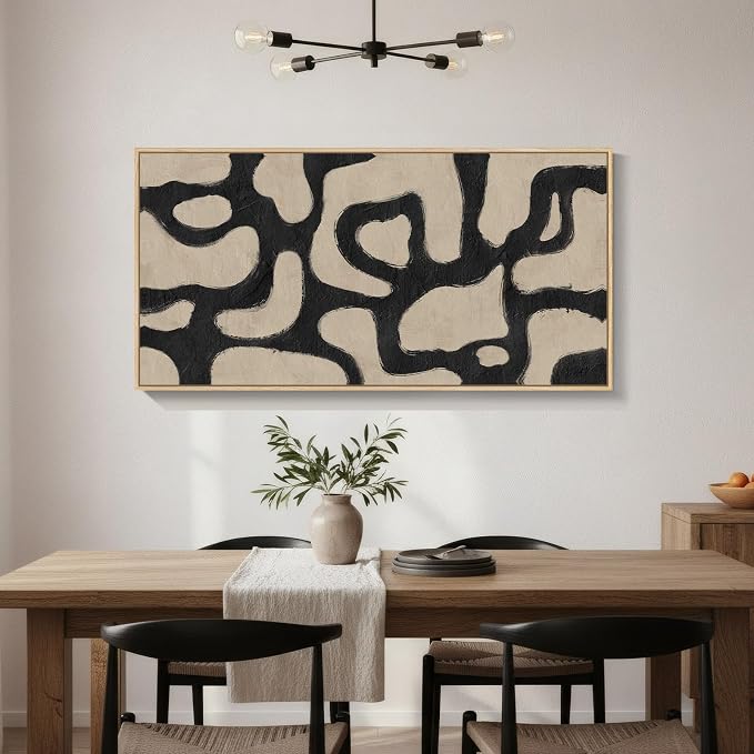 Framed Neutral Horizontal Abstract Wall Art - Image 8