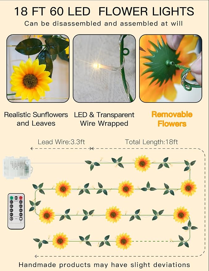 suddus Artificial Sunflower Garland - Image 7
