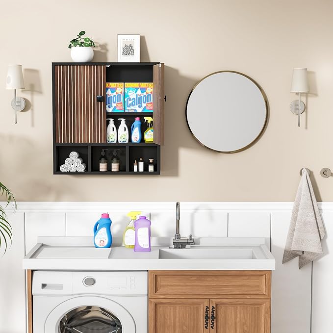 Bathroom Wall Cabinet, Wooden Medicine Cabinet - Image 5