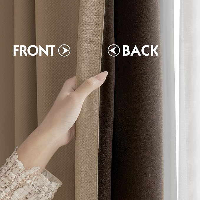 FMFUNCTEX 100% Brown Blackout Curtains - Image 7