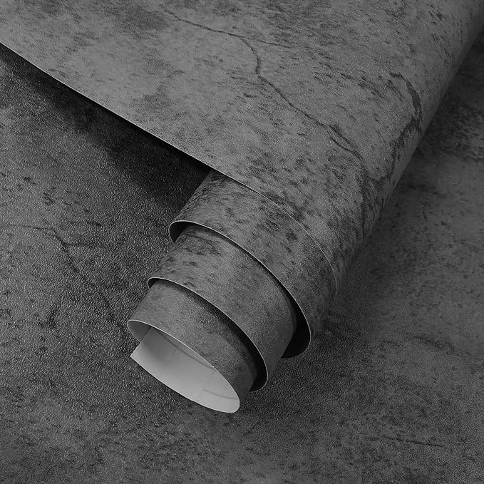 3yecao 16"×1181" Extra Thick Large Size Blue Grey Concrete Wallpaper Peel and - Image 9