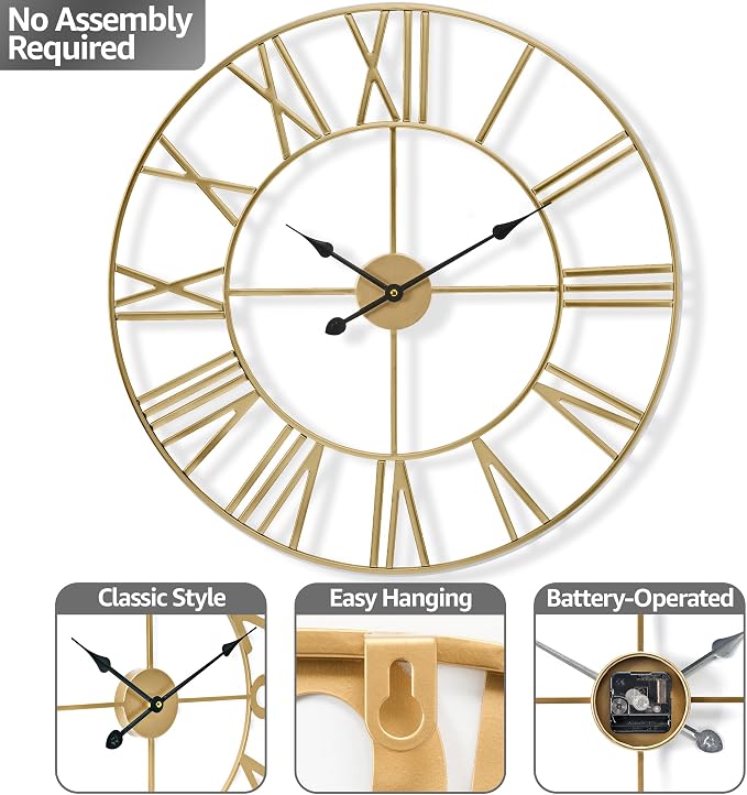 Sorbus Large Wall Clock for Living Room Decor - Image 4