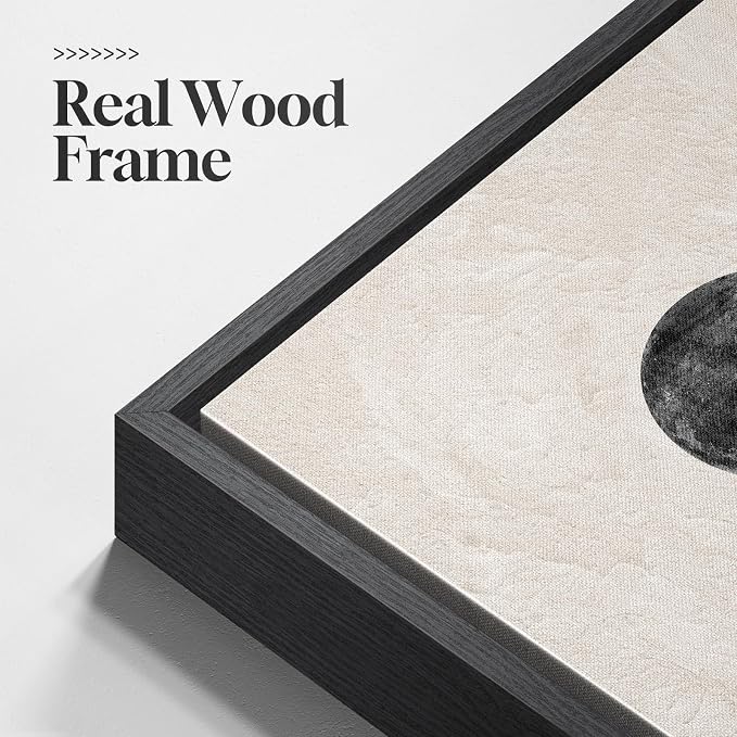 Large Framed Black and White Abstract Wall Art - Image 5