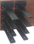 10 Pack - 6 inch Black Hidden L Shelf Bracket Iron Floating Shelf Brackets by MHMYDZ
