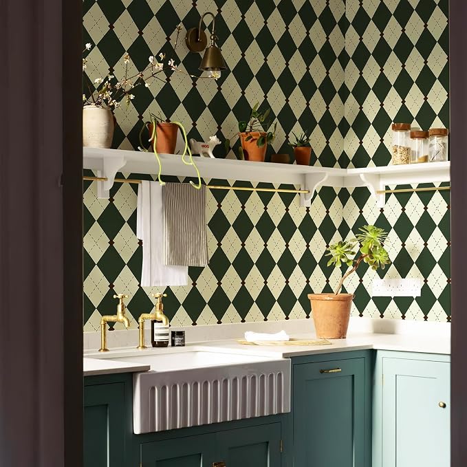Simon&Siff Retro Peel and Stick Wallpaper Black and Green Wallpaper Vintage - Image 5