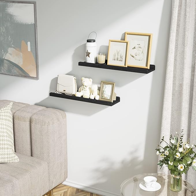 Love-KANKEI Floating Shelves Wall Mounted Set of 2, 24 Inch Wood Storage Wall - Image 7
