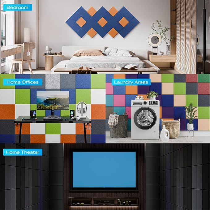 12 Pack Self-Adhesive Acoustic Panels, Soundproof Wall Panels - Image 6