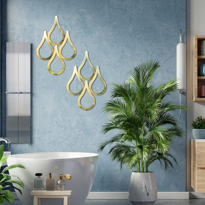 Weysat 2 Pieces Teardrop Wall Mirror Hanging Wall Mounted Decorative Accent - Image 3